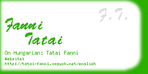 fanni tatai business card
